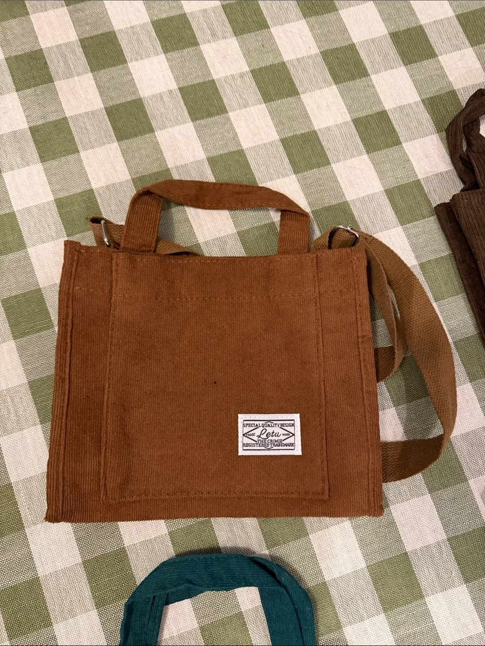 Canvas Tote Bag lot - Brown/Teal/Black Options